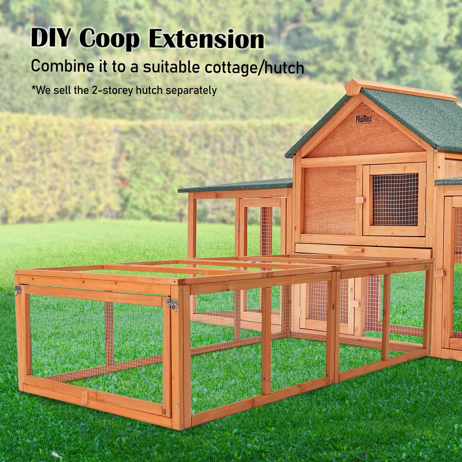 Paw Mate 180 x 90 x 48cm Chicken Coop Run Extension Rabbit Hutch Cage - SILBERSHELL