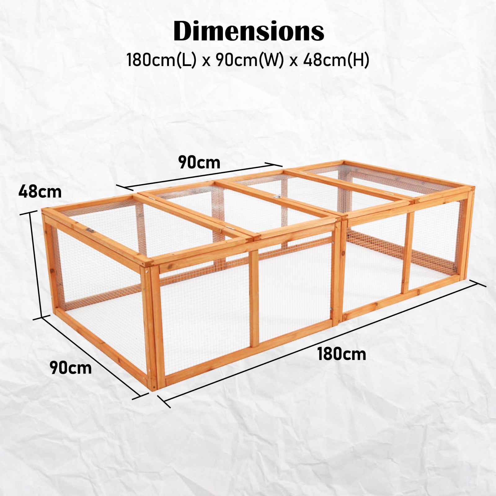 Paw Mate 180 x 90 x 48cm Chicken Coop Run Extension Rabbit Hutch Cage - SILBERSHELL