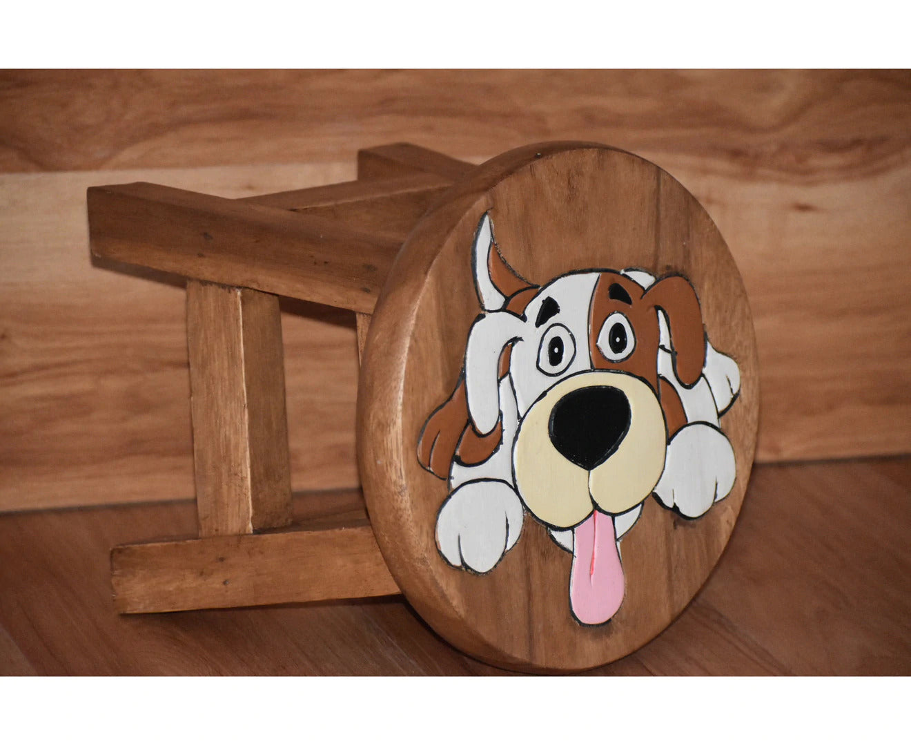 Kids furniture Wooden Stool Puppy Dog Chair Toddlers Step Sitting - SILBERSHELL