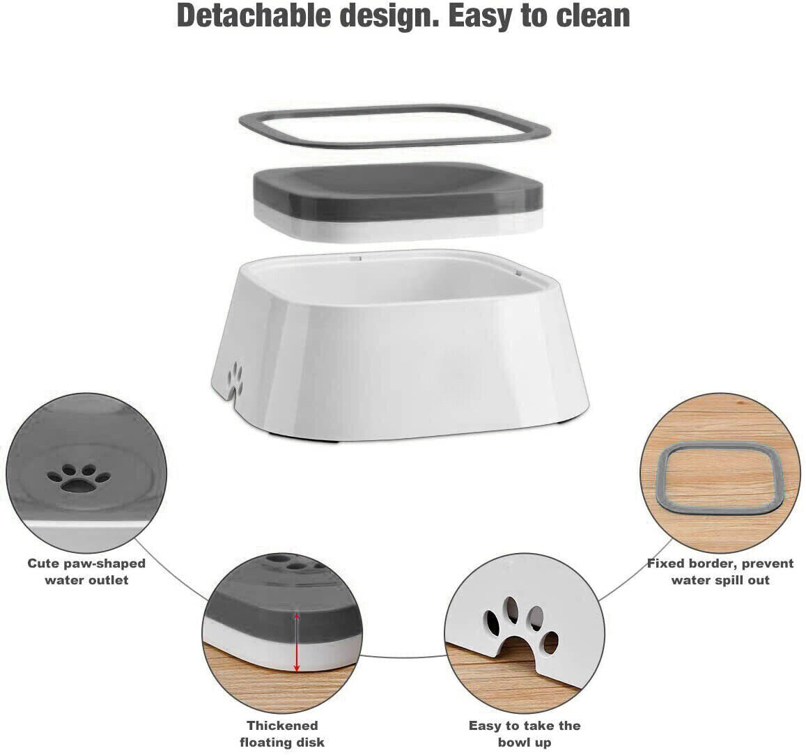 YES4PETS 1 x Medium Pet No Spill Feeder Bowl Dog Cat Puppy slow food Interactive Dish Dispenser - SILBERSHELL