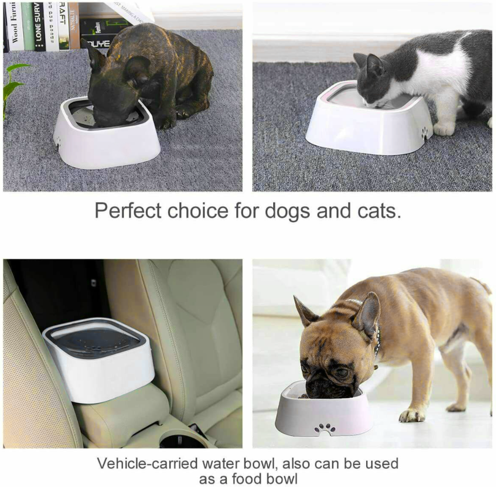 YES4PETS 1 x Medium Pet No Spill Feeder Bowl Dog Cat Puppy slow food Interactive Dish Dispenser - SILBERSHELL