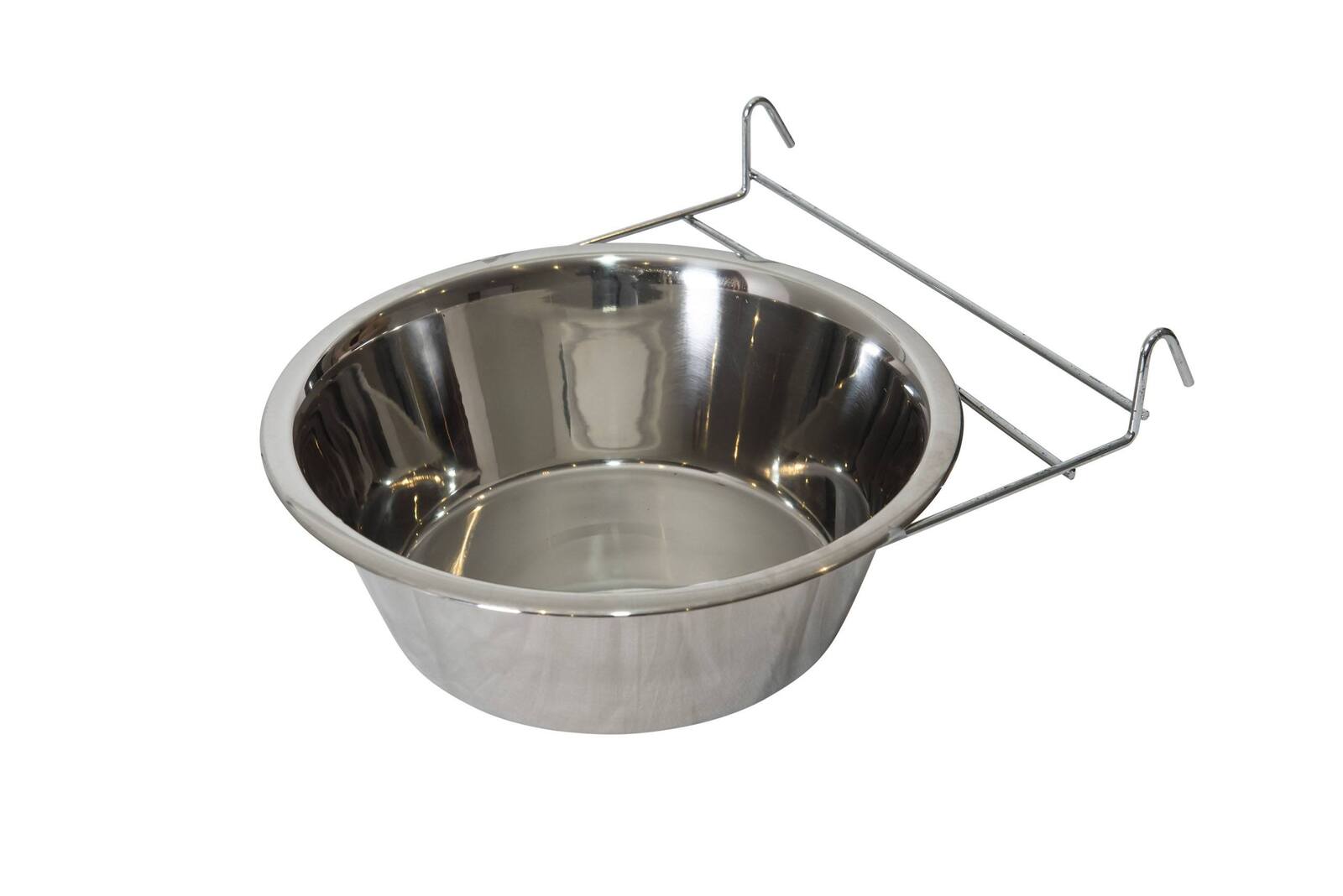 YES4PETS 2 x Stainless Steel Pet Rabbit Bird Dog Cat Water Food Bowl Feeder Chicken Poultry Coop Cup 1.9L - SILBERSHELL