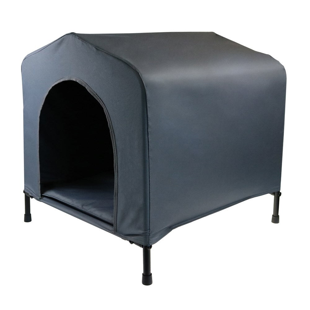 YES4PETS Grey M Portable Flea and Mite Resistant Dog Kennel House W Cushion - SILBERSHELL