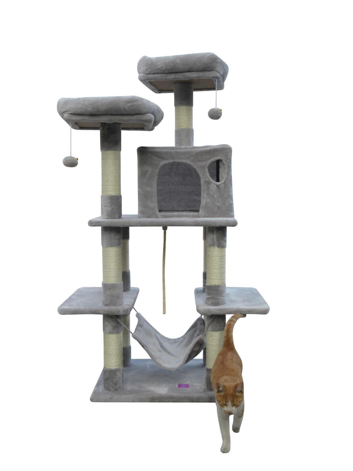 145 cm Cat Scratching Post Tree Scratcher Pole-Little Grey - SILBERSHELL