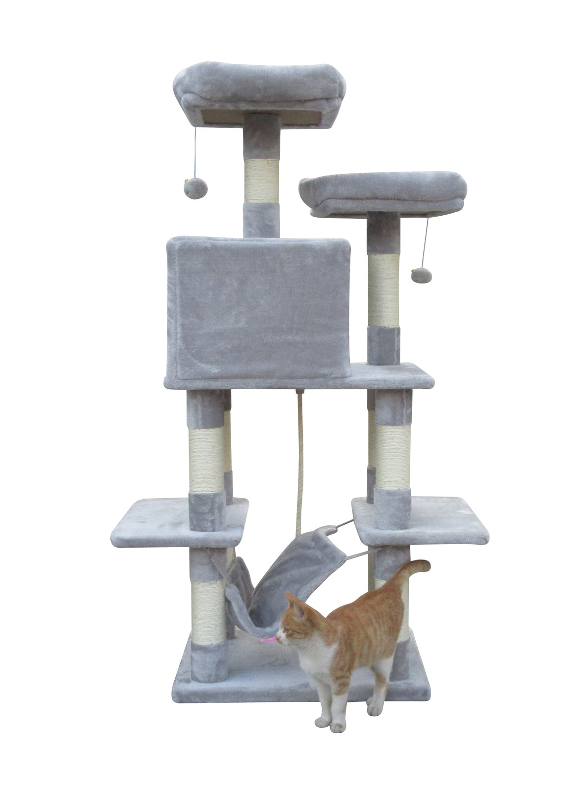 145 cm Cat Scratching Post Tree Scratcher Pole-Little Grey - SILBERSHELL