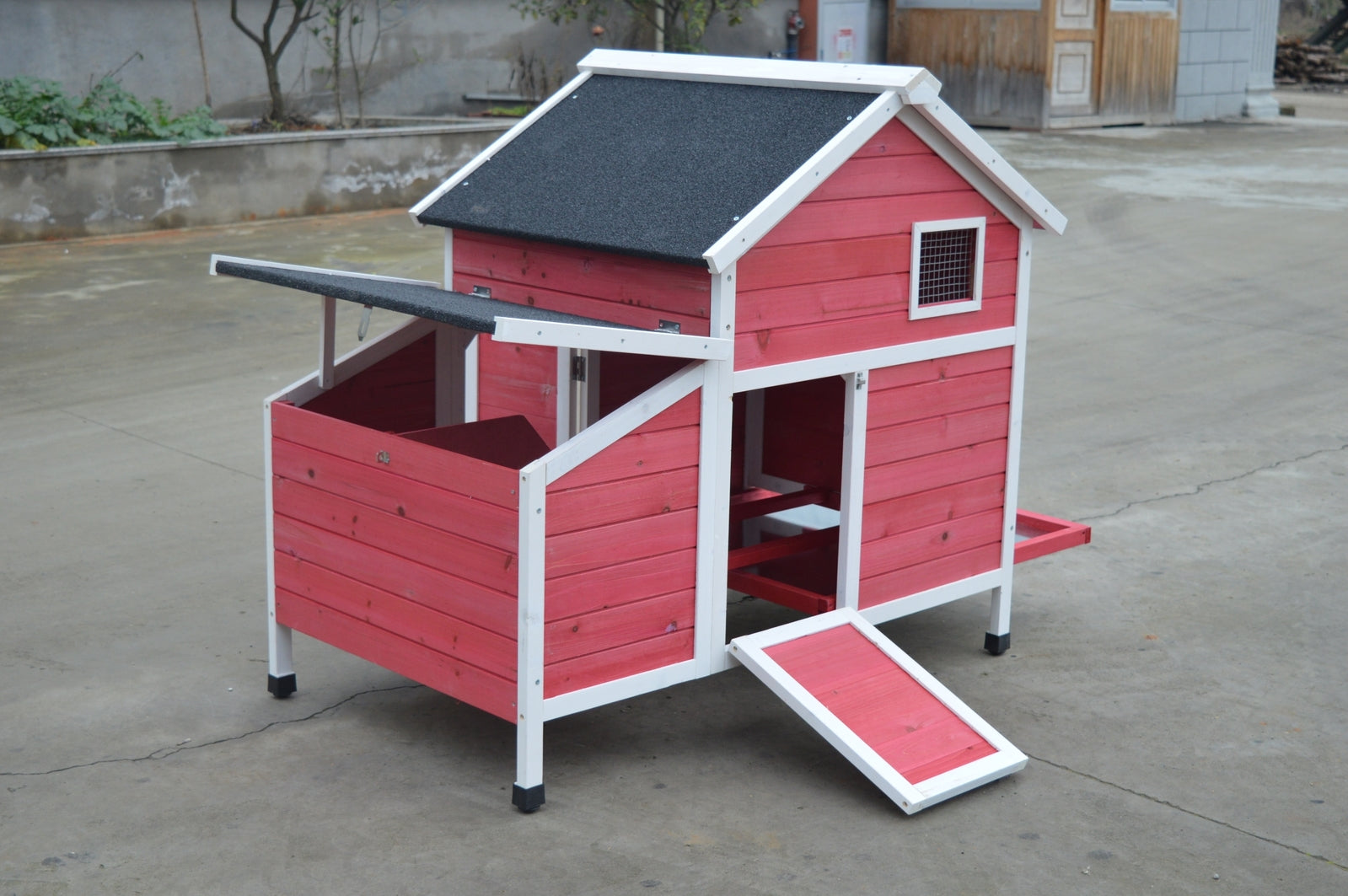 YES4PETS Red Chicken Coop Rabbit Hutch Cat Cage Hen Chook House - SILBERSHELL