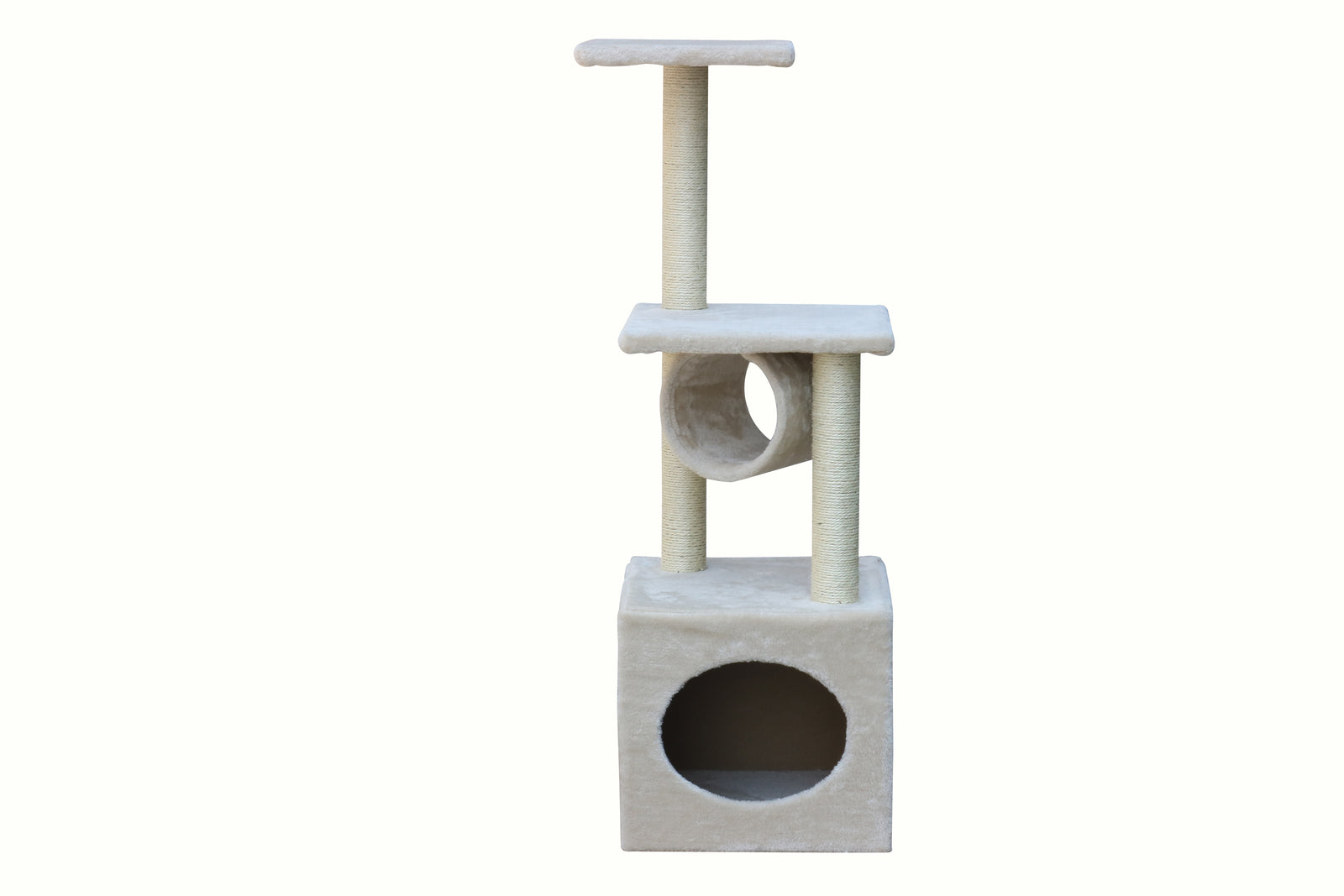 112 cm Beige Cat Kitten Scratching Post Tree Scratcher Pole - SILBERSHELL