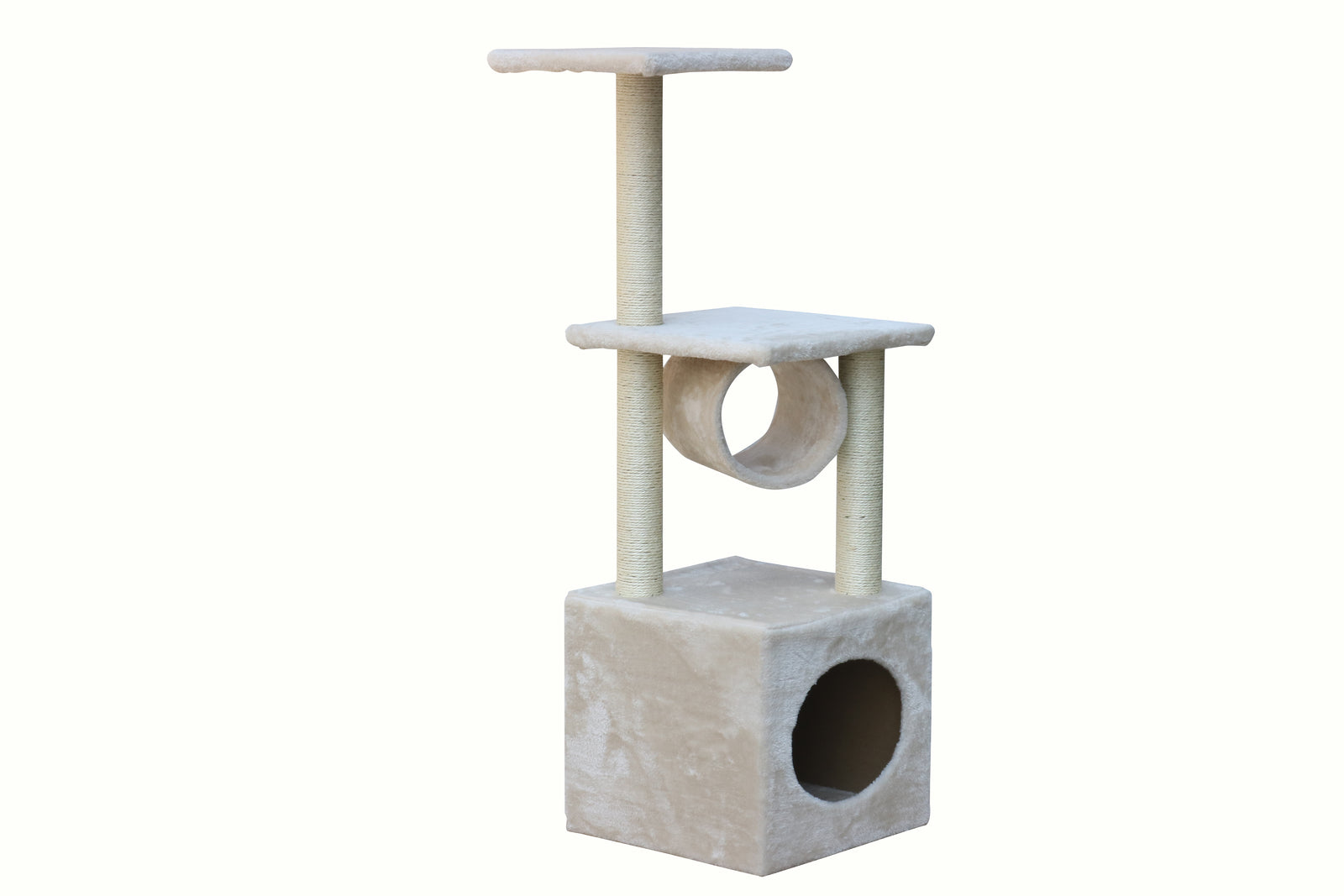 112 cm Beige Cat Kitten Scratching Post Tree Scratcher Pole - SILBERSHELL