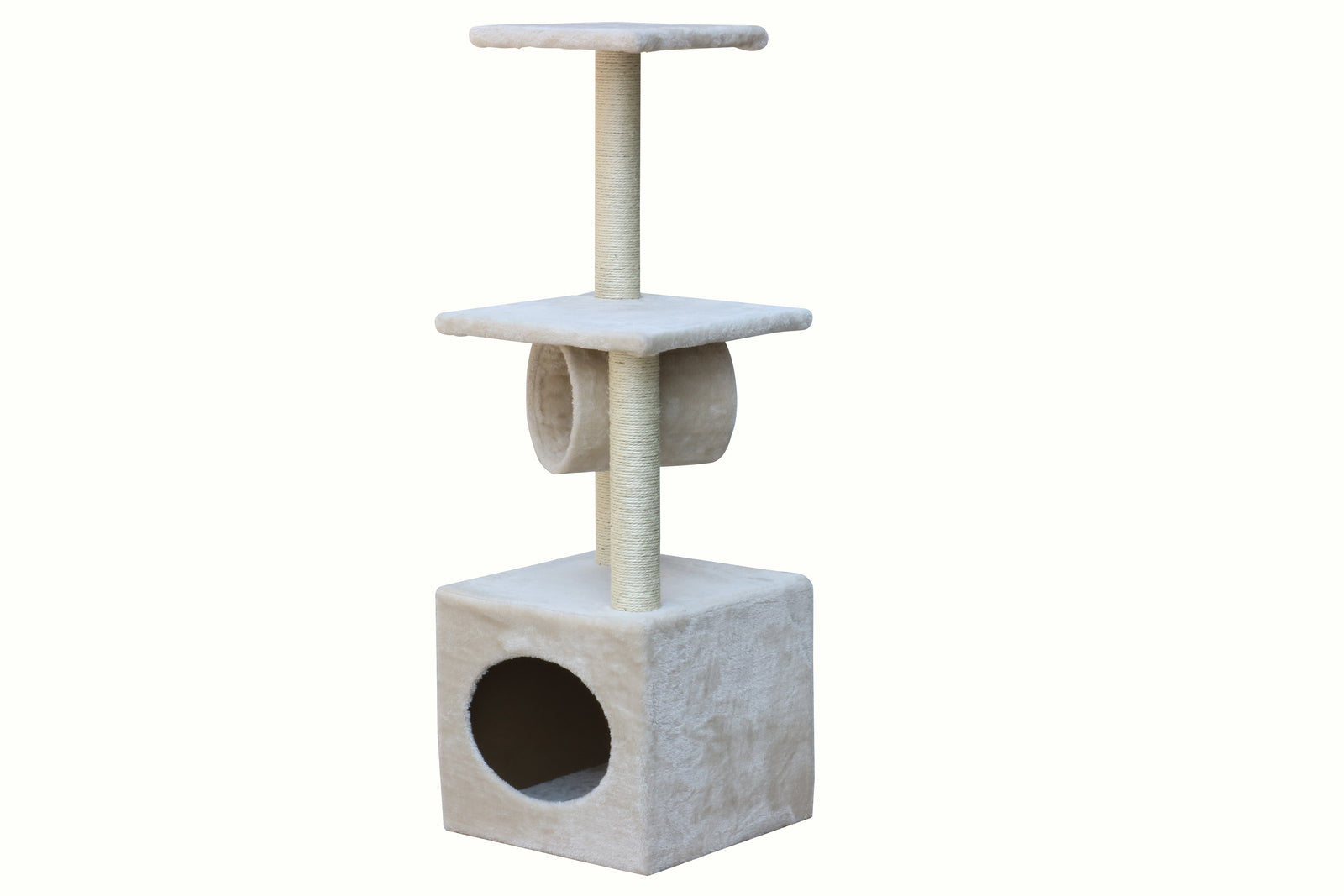 112 cm Beige Cat Kitten Scratching Post Tree Scratcher Pole - SILBERSHELL