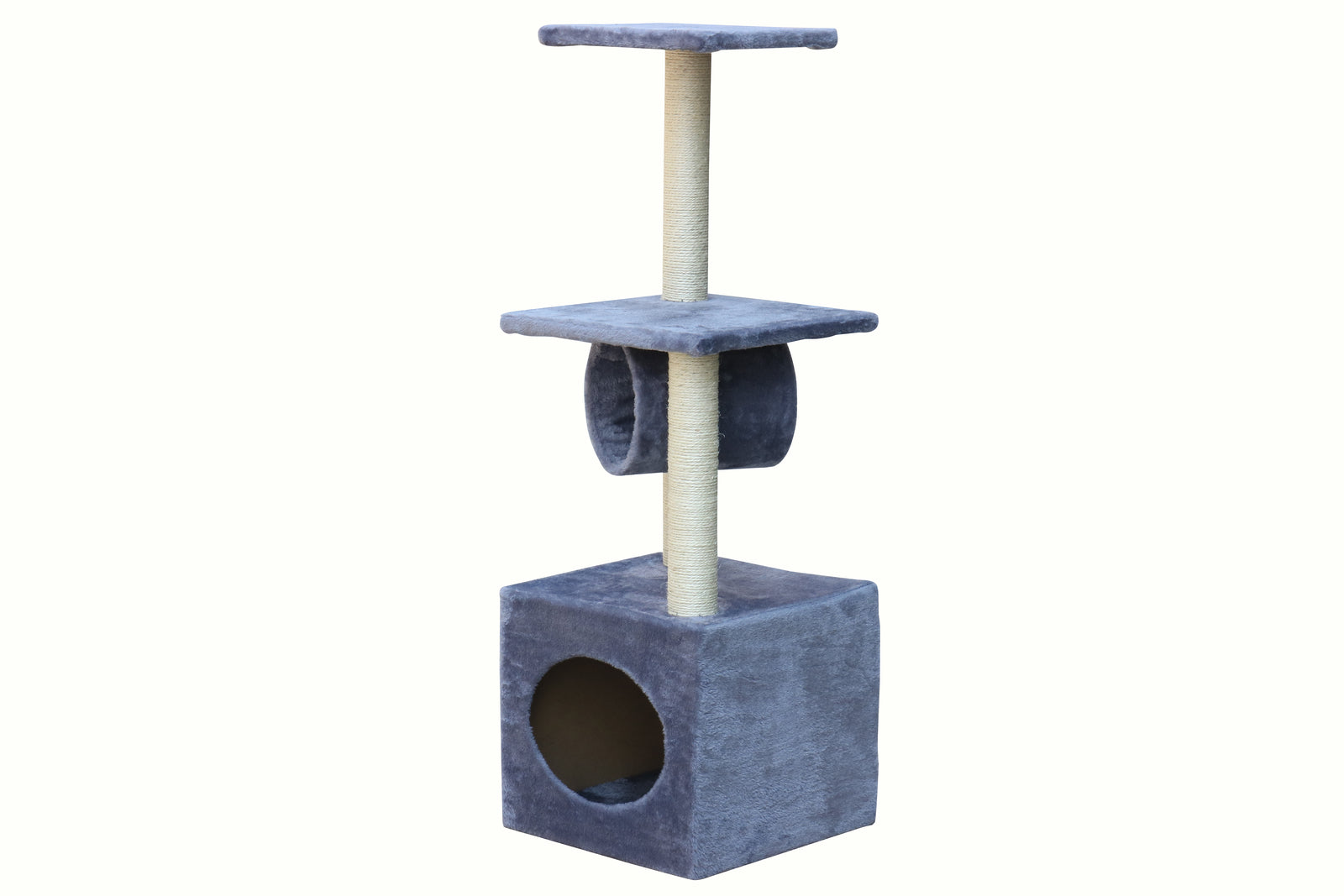 112 cm Grey Cat Kitten Scratching Post Tree Scratcher Pole - SILBERSHELL