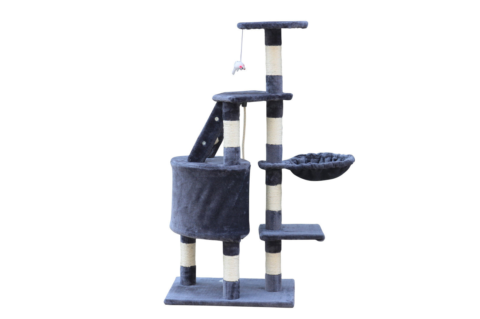 120 cm Multi level Cat Kitten Scratching Post Tree-Grey - SILBERSHELL