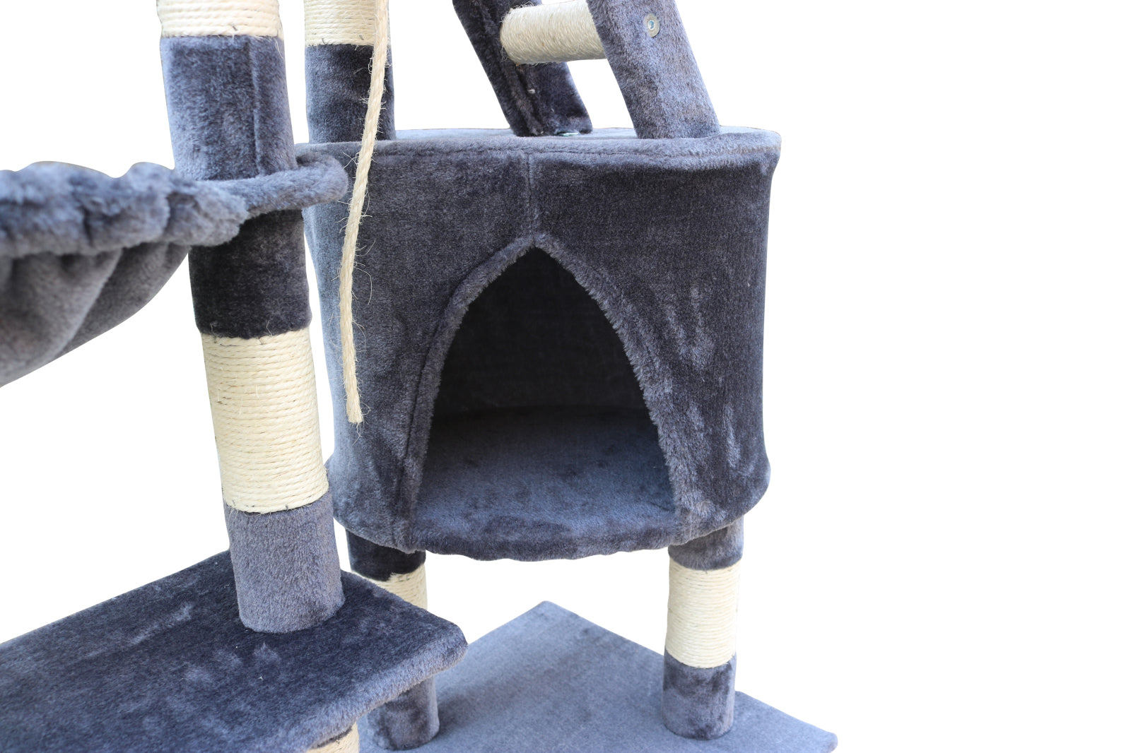 120 cm Multi level Cat Kitten Scratching Post Tree-Grey - SILBERSHELL