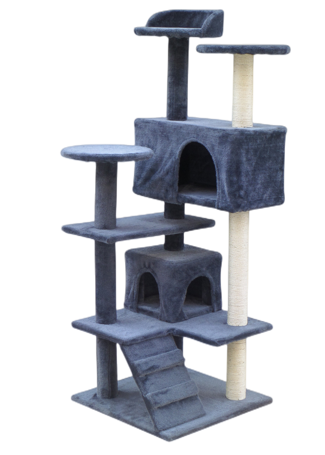 130 cm Beige Cat Scratching Post Tree Scratcher Pole-Grey - SILBERSHELL