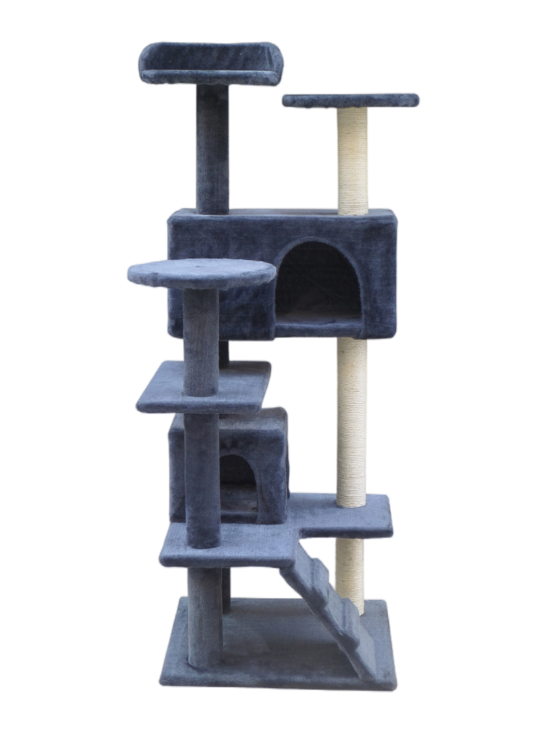 130 cm Beige Cat Scratching Post Tree Scratcher Pole-Grey - SILBERSHELL