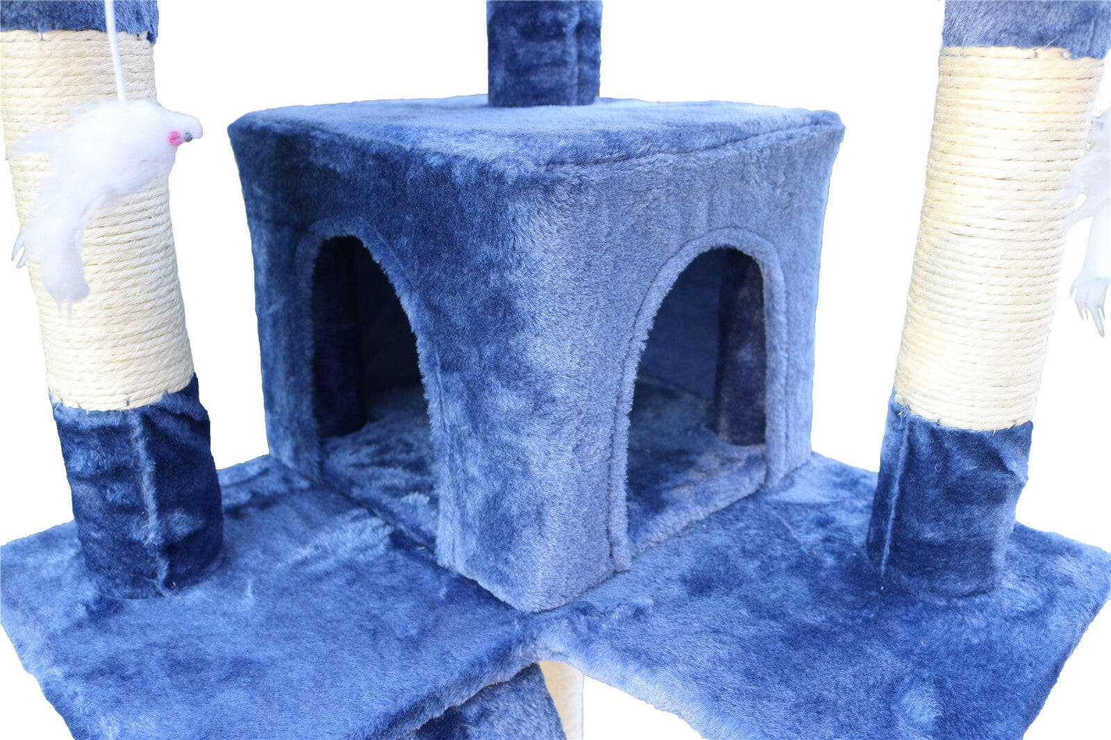 170cm Cat Scratching Post Tree Post House Tower with Ladder Furniture Blue - SILBERSHELL