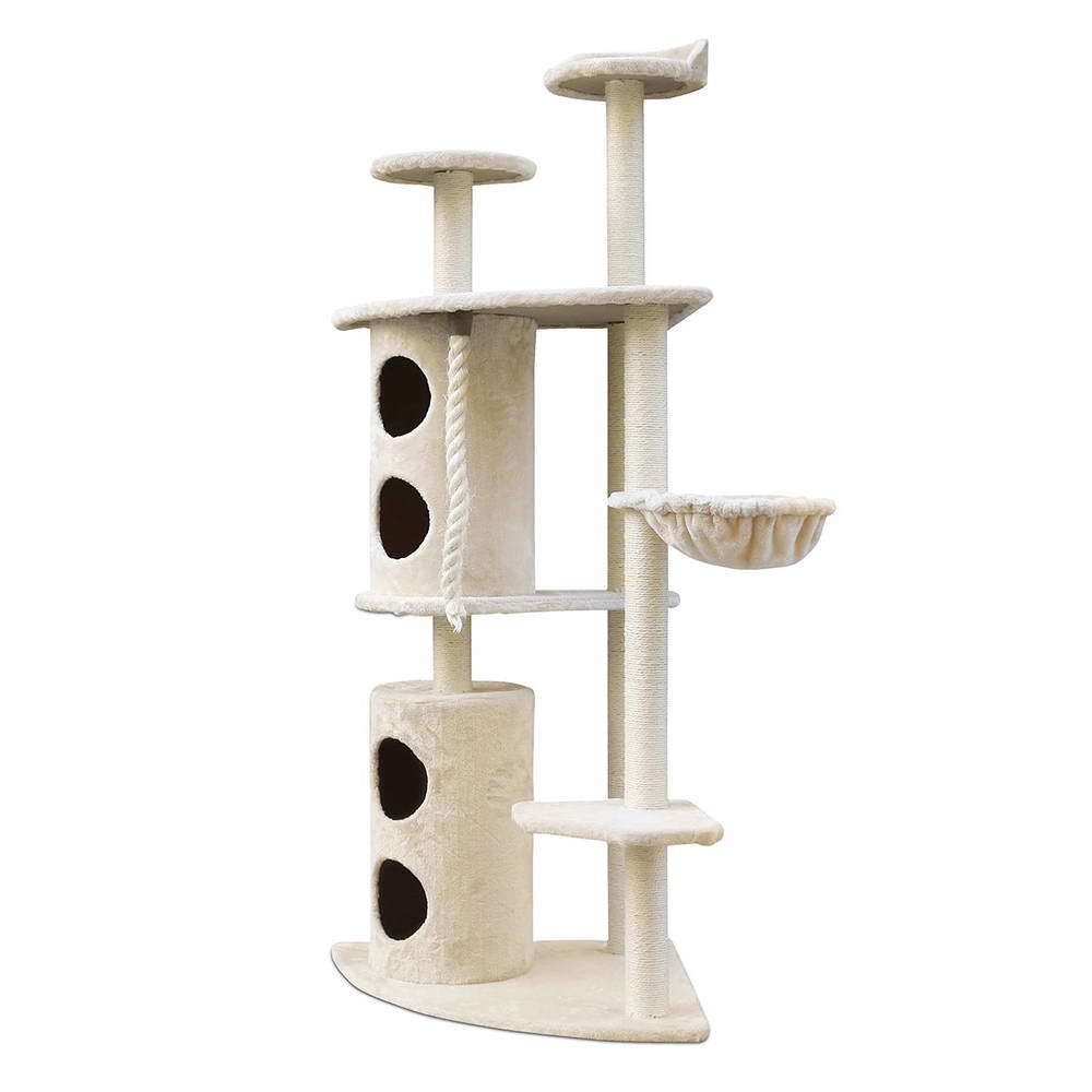 170cm XL Multi Level Cat Scratching Post Tree Post House Tower-Beige - SILBERSHELL