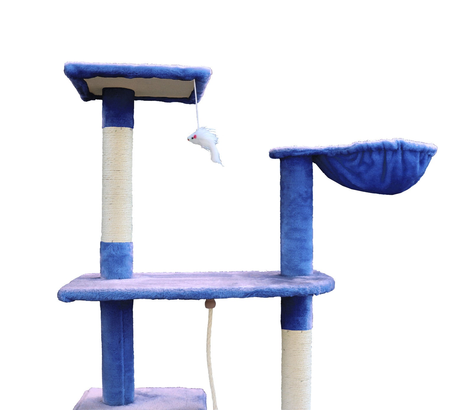 193cm Cat Scratching Tree Post Sisal Pole Scratching Post Scratcher Tower Condo Blue - SILBERSHELL