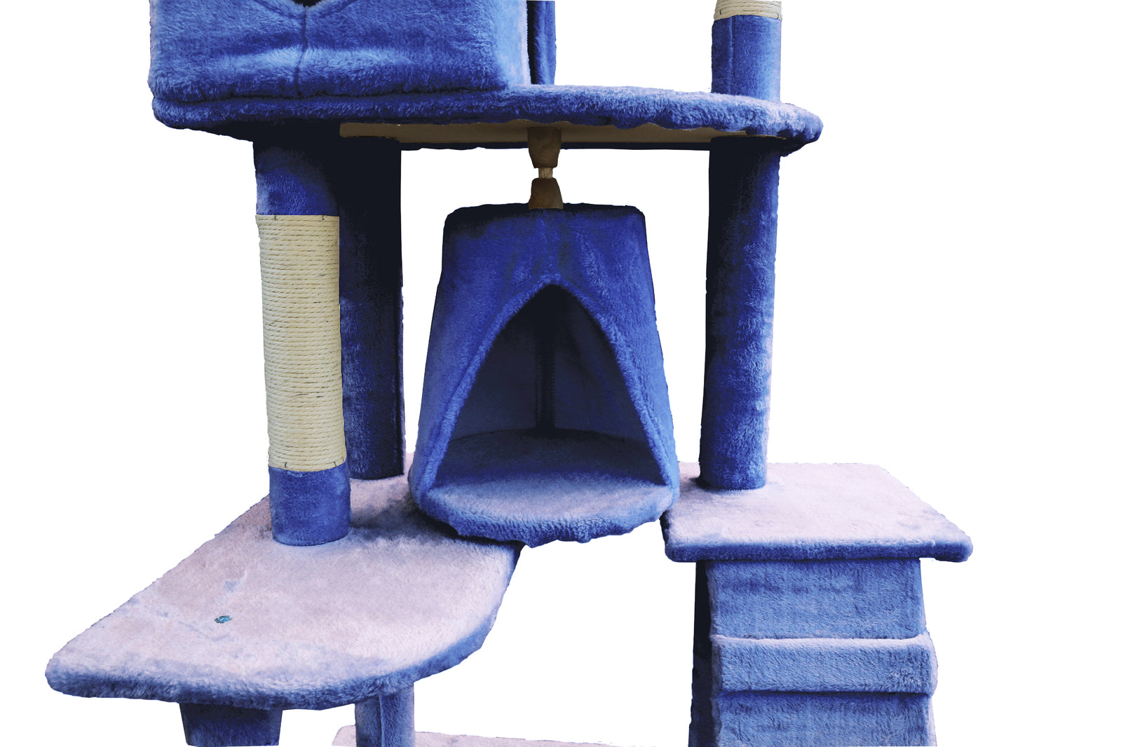 193cm Cat Scratching Tree Post Sisal Pole Scratching Post Scratcher Tower Condo Blue - SILBERSHELL