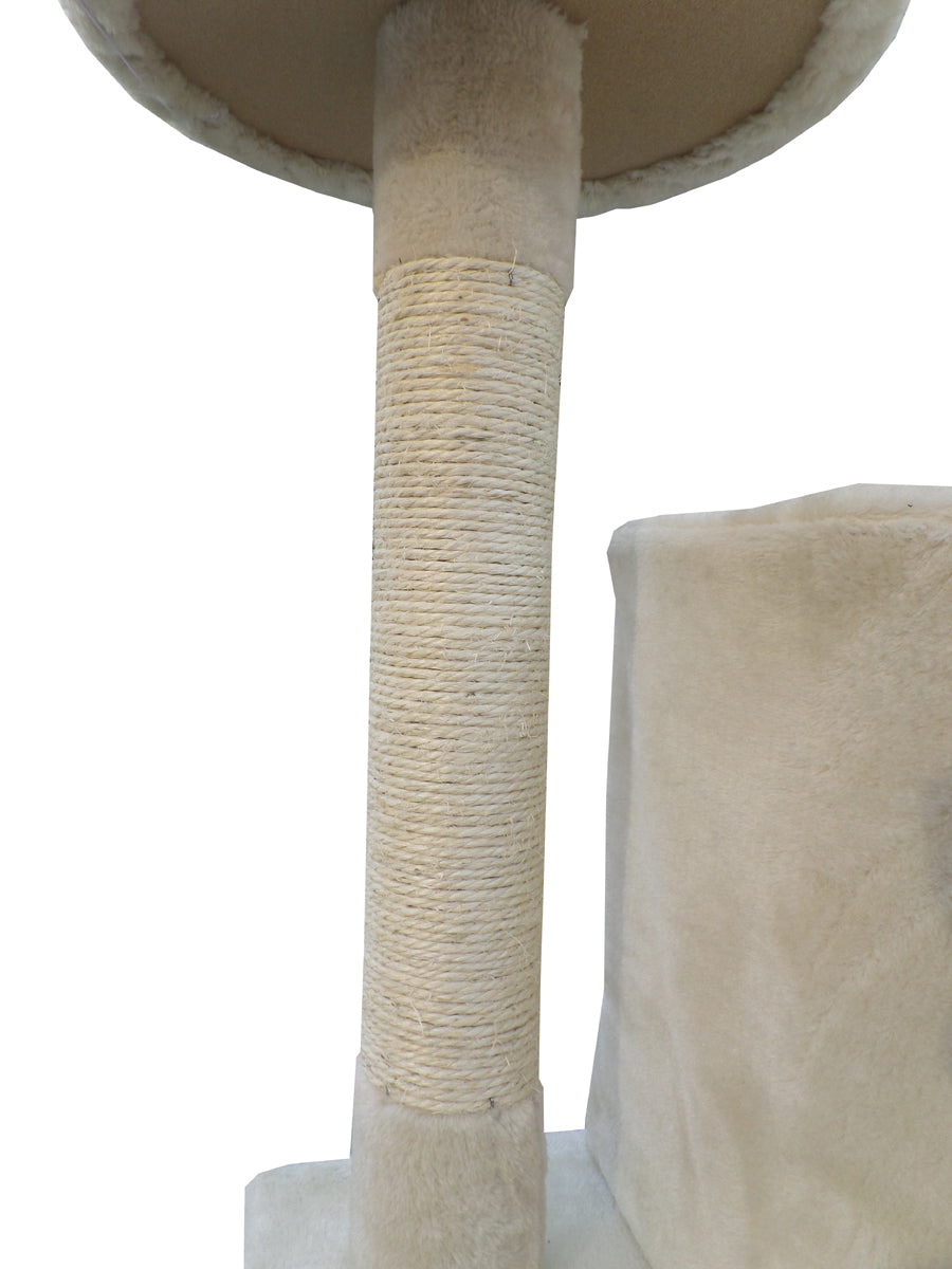 200 cm Cat Scratching Post Tree Scratcher Corner Tower Furniture- Beige - SILBERSHELL