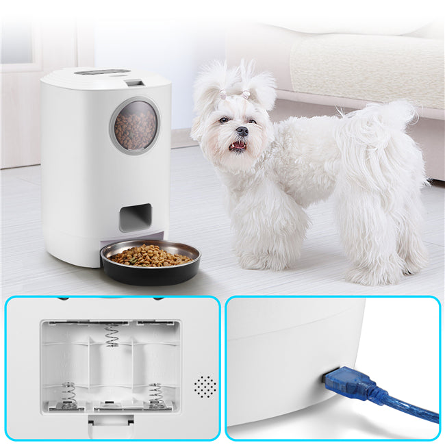 YES4PETS 4.5L Visible Automatic Digital Pet Dog Cat Feeder Food Bowl Dispenser - SILBERSHELL