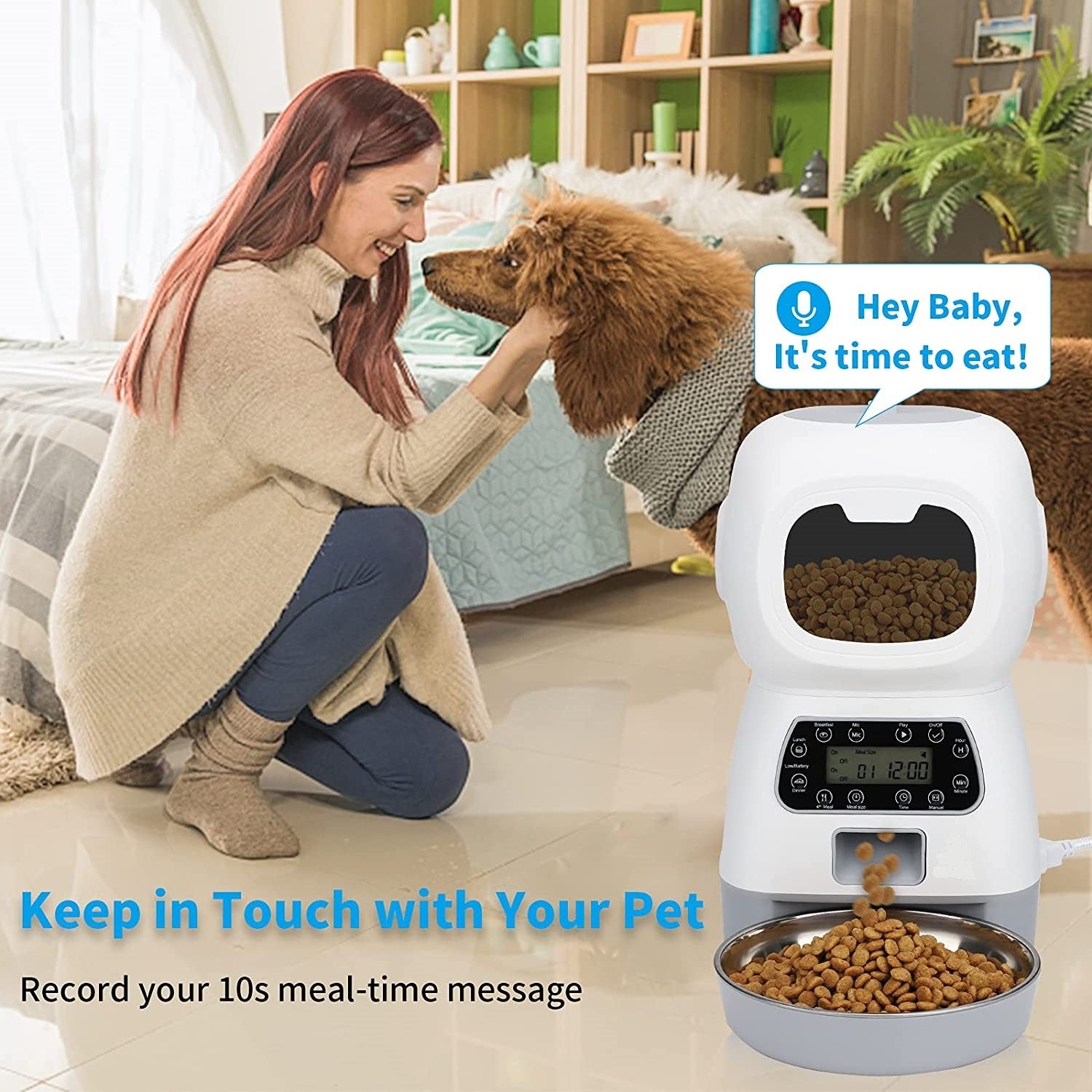 YES4PETS 3.5L Visible Automatic Digital Pet Dog Cat Feeder Food Bowl Dispenser - SILBERSHELL