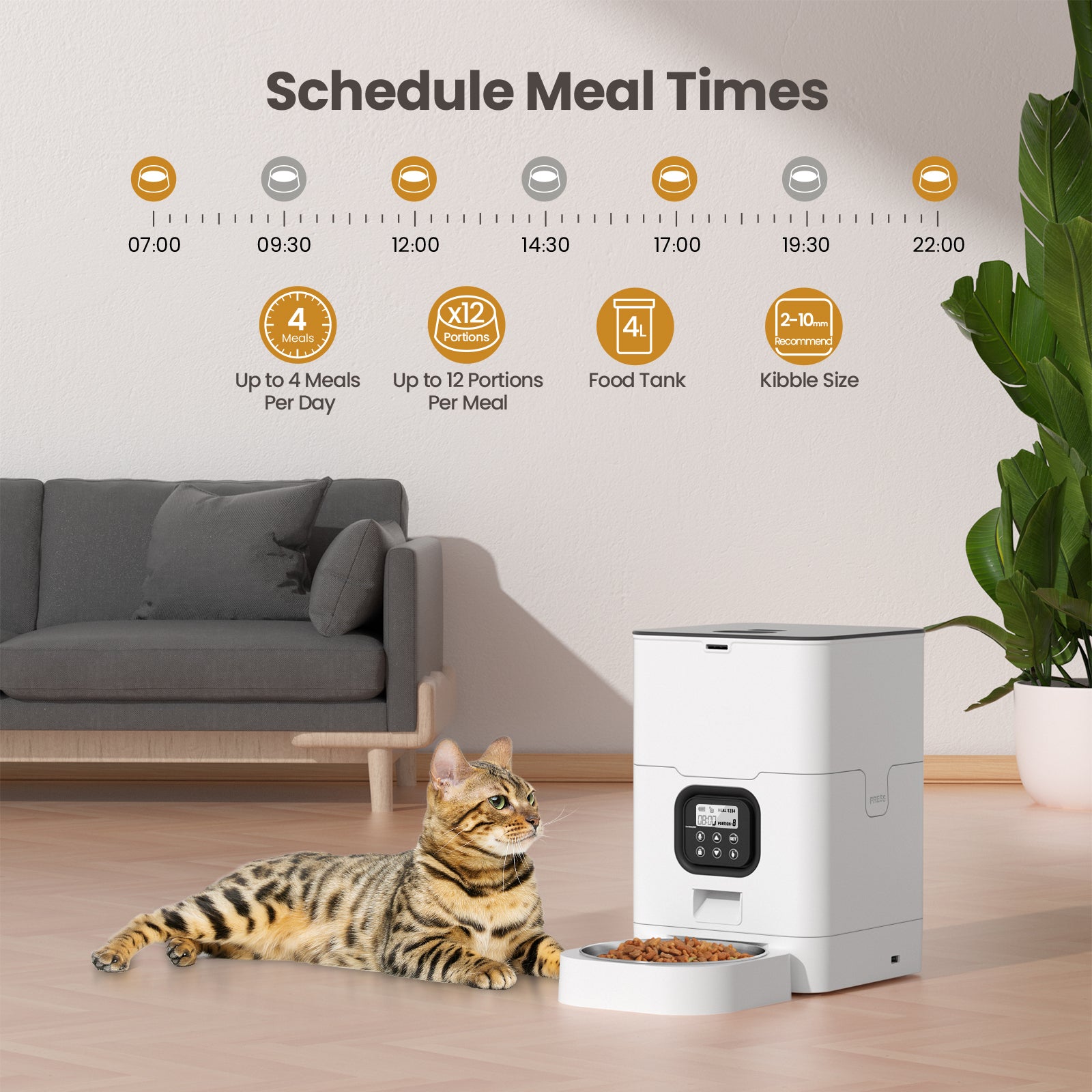 YES4PETS 6L Automatic Digital Pet Dog Cat Feeder Food Bowl Dispenser - SILBERSHELL