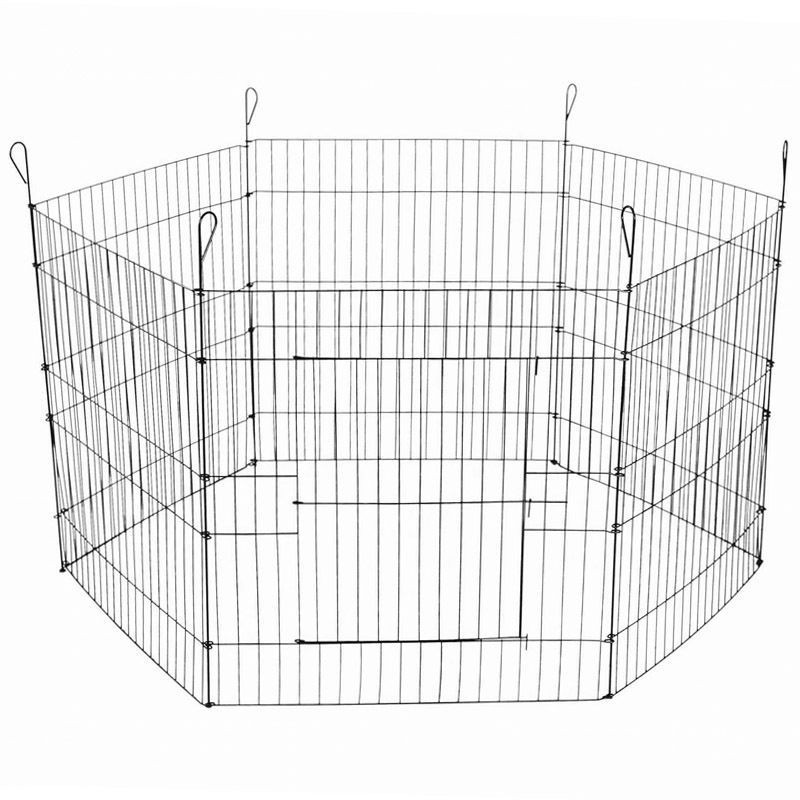 YES4PETS 24' 6 Panel Pet Playpen Fold Exercise Cage Fence Enclosure - SILBERSHELL