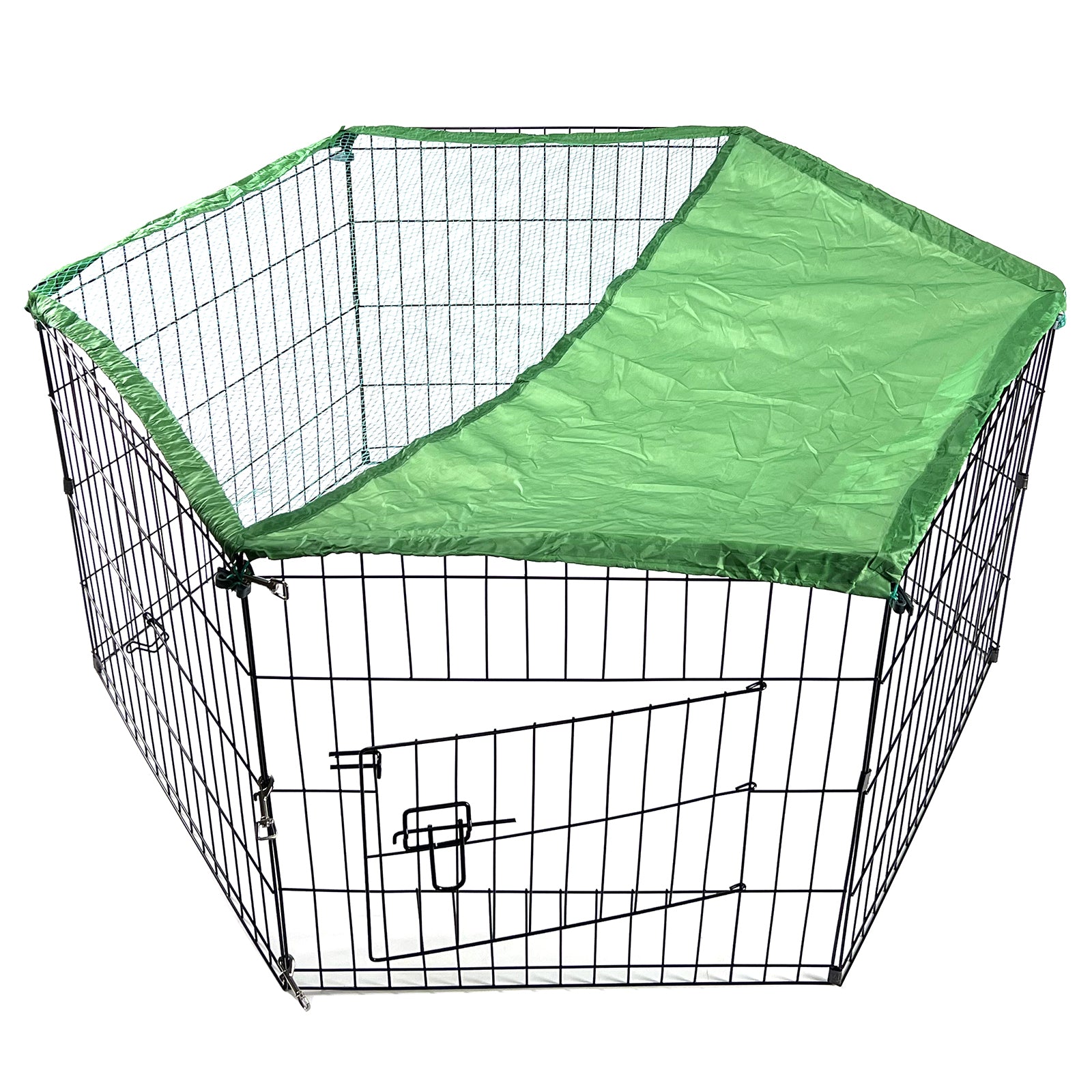 YES4PETS 6 Panel Dog Cat Exercise Playpen Puppy Enclosure Rabbit Fence With Cover - SILBERSHELL