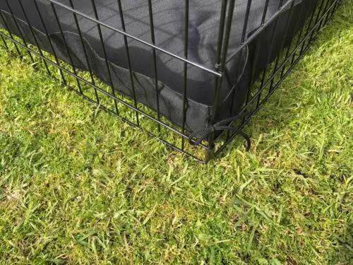 YES4PETS 24' Dog Rabbit Playpen Exercise Puppy Enclosure Fence With Canvas Floor - SILBERSHELL