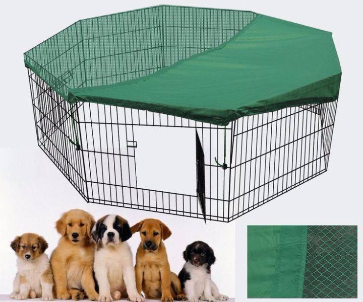 YES4PETS 24' Dog Rabbit Playpen Exercise Puppy Enclosure Fence With Cover - SILBERSHELL