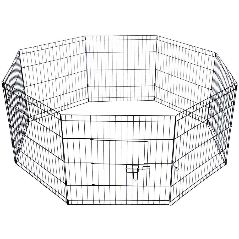 YES4PETS 24' Dog Rabbit Playpen Exercise Puppy Enclosure Fence With Cover - SILBERSHELL