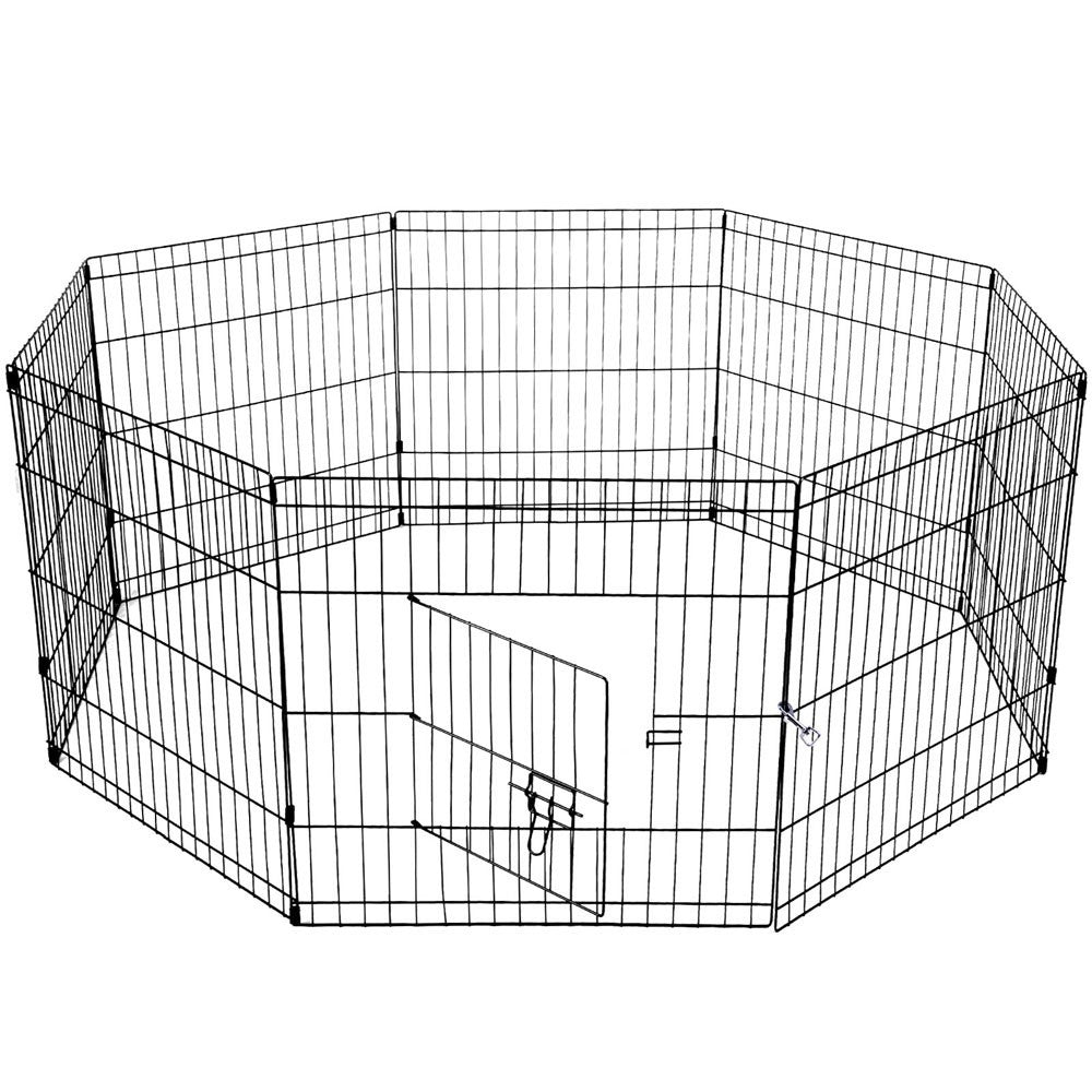 YES4PETS 24' Dog Rabbit Playpen Exercise Puppy Enclosure Fence With Cover - SILBERSHELL