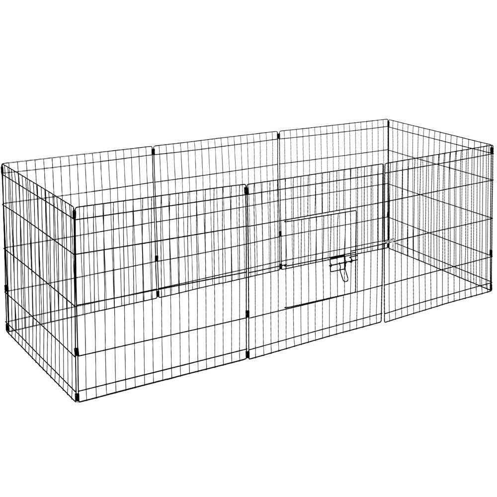 YES4PETS 24' Dog Rabbit Playpen Exercise Puppy Enclosure Fence With Cover - SILBERSHELL