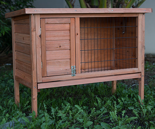 YES4PETS Single Wooden Pet Rabbit Hutch Guinea Pig Cage with Slide out Tray - SILBERSHELL