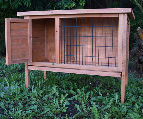 YES4PETS Single Wooden Pet Rabbit Hutch Guinea Pig Cage with Slide out Tray - SILBERSHELL