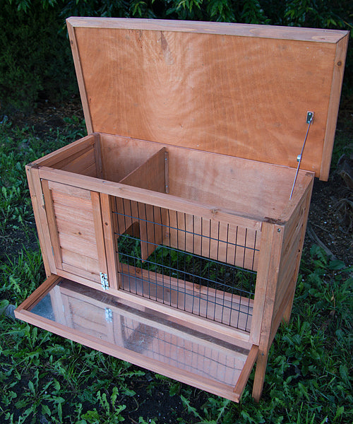 YES4PETS Single Wooden Pet Rabbit Hutch Guinea Pig Cage with Slide out Tray - SILBERSHELL