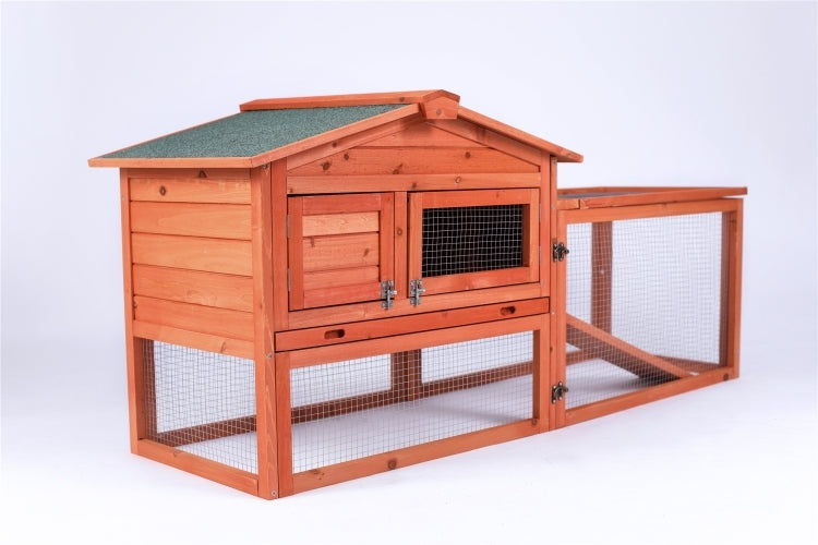 YES4PETS Rabbit Hutch Metal Run Wooden Cage Guinea Pig Cage House - SILBERSHELL