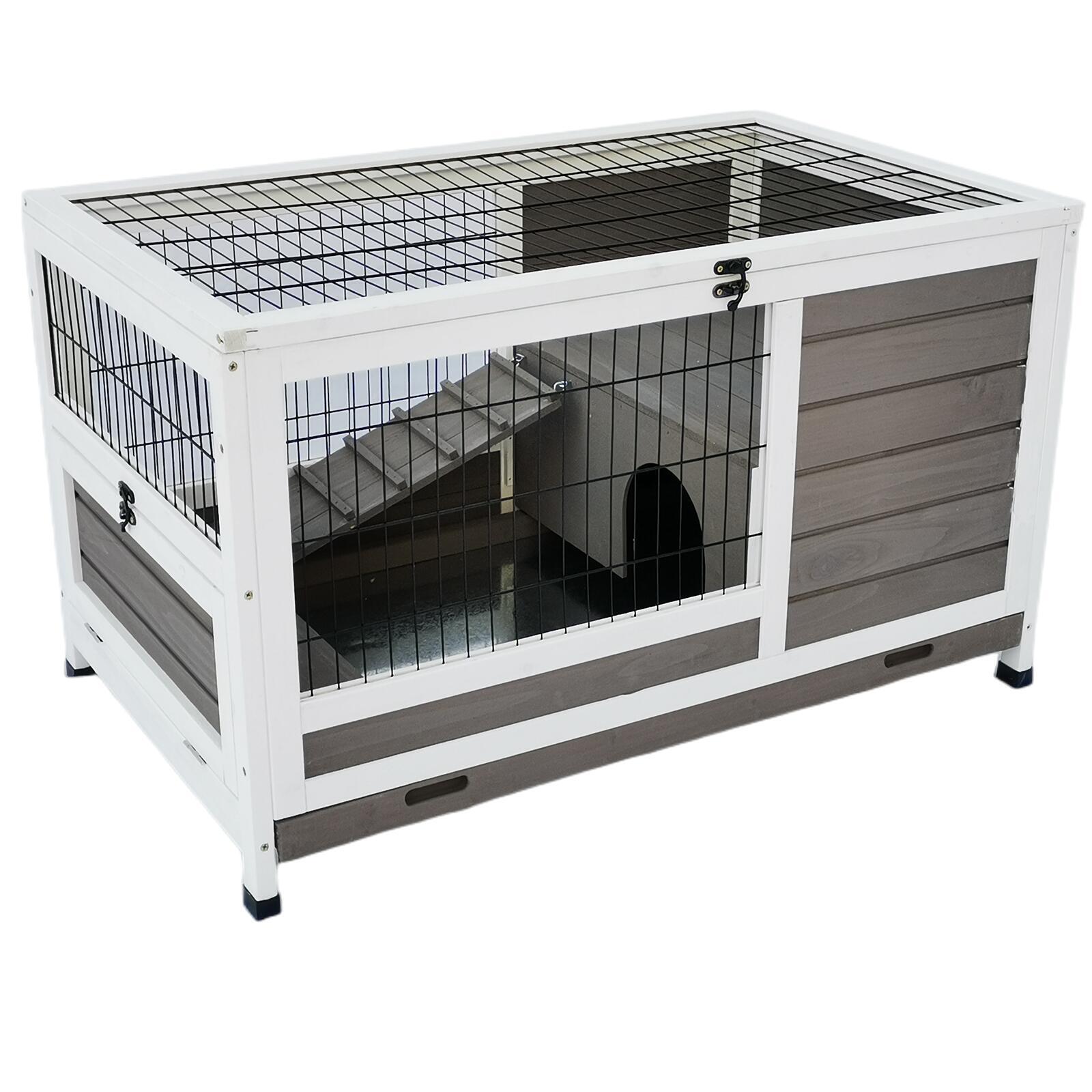 YES4PETS Rabbit Hutch Cat House Cage Guinea Pig Ferret Cage - SILBERSHELL