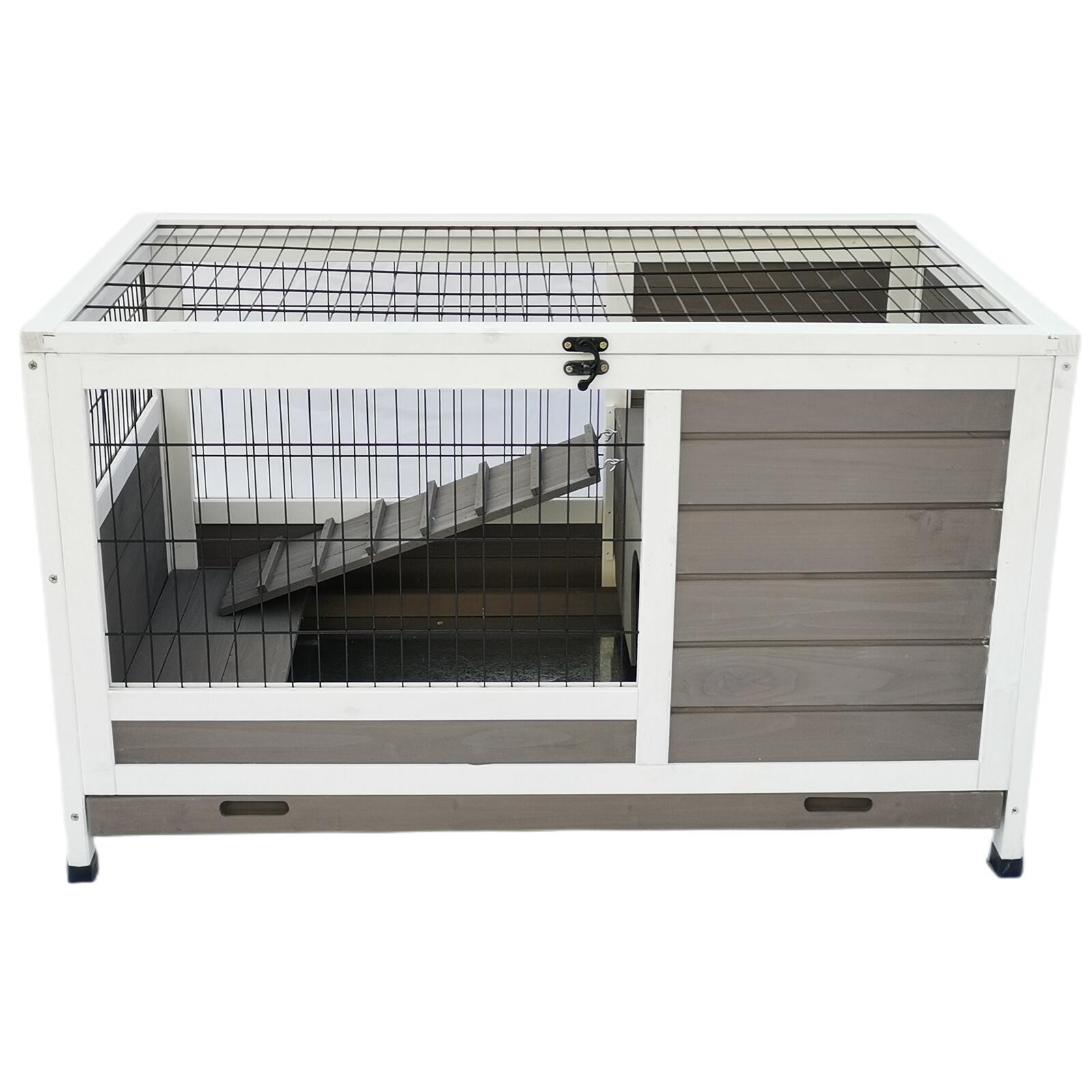 YES4PETS Rabbit Hutch Cat House Cage Guinea Pig Ferret Cage - SILBERSHELL