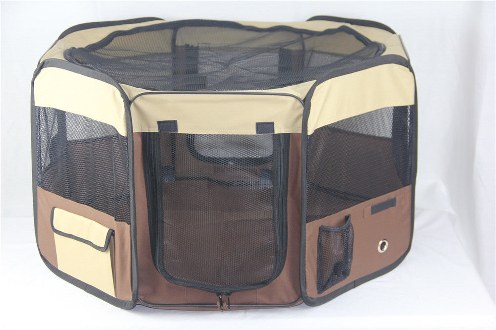 YES4PETS Medium Brown Pet Dog Cat Puppy Rabbit Tent Soft Playpen - SILBERSHELL