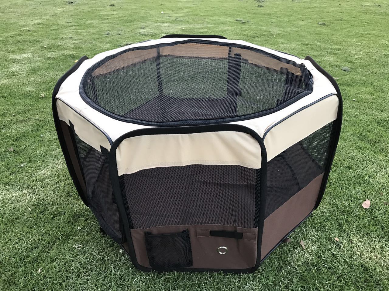 YES4PETS Medium Brown Pet Dog Cat Puppy Rabbit Tent Soft Playpen - SILBERSHELL