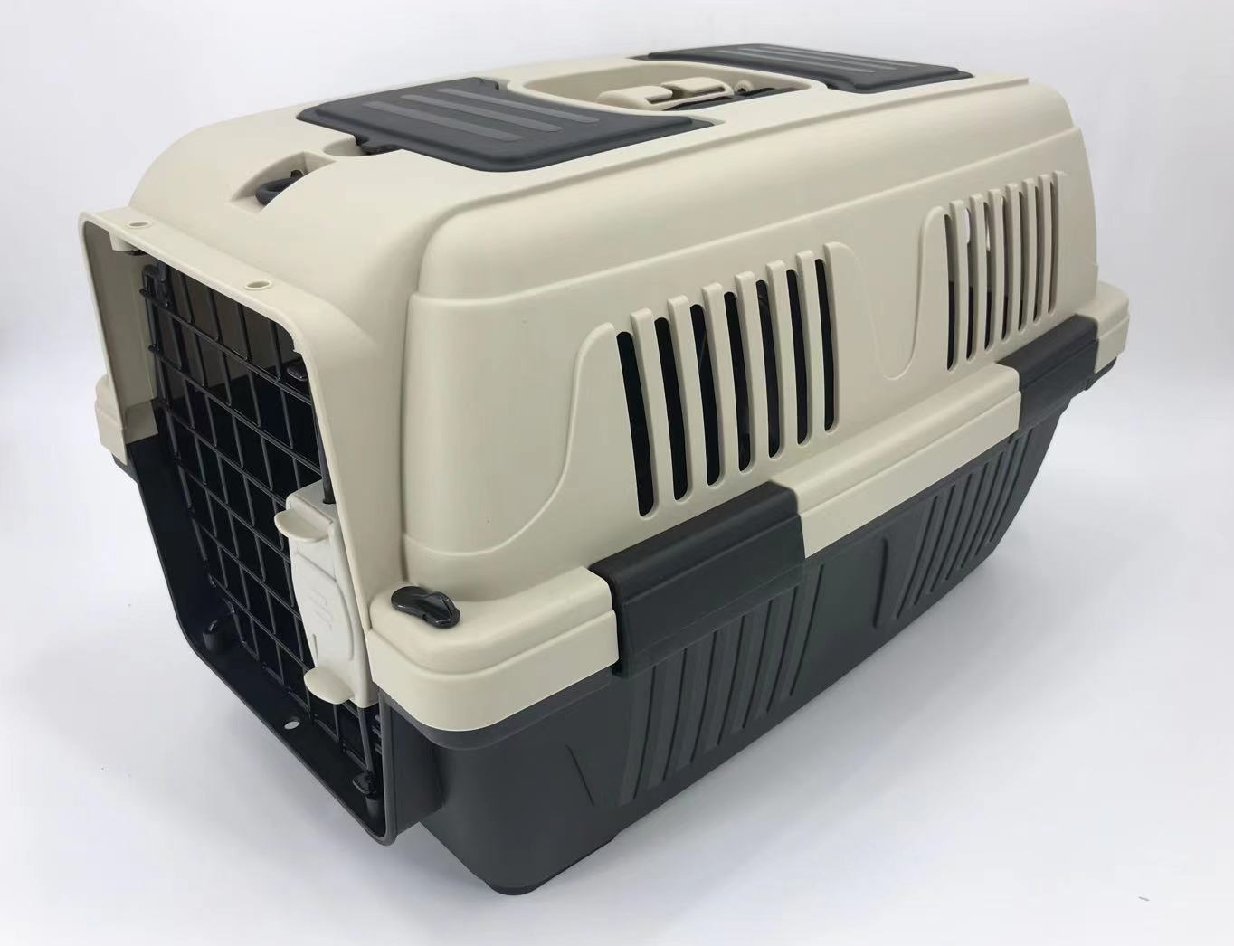 YES4PETS Medium Portable Dog Cat House Pet Carrier Travel Bag Cage+Safety Lock & Food Box - SILBERSHELL