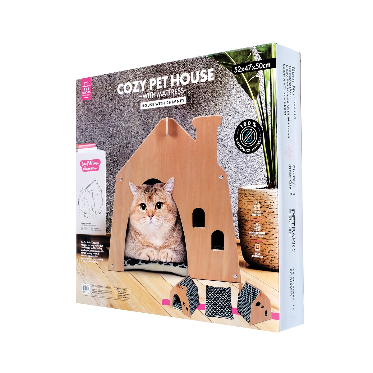Pet Basic Chimney Cozy Green Cat House Waterproof Mattress 52 x 47cm x 50cm - SILBERSHELL