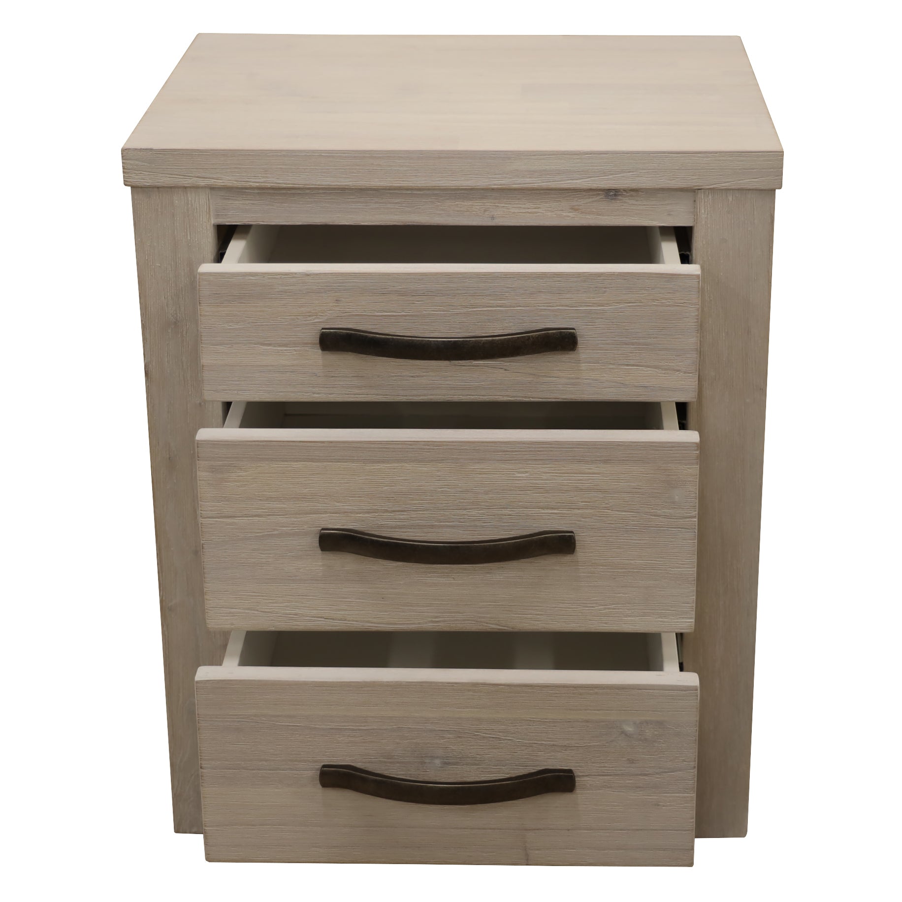 Foxglove Bedside Tables 3 Drawers Storage Cabinet Shelf Side End Table - White - SILBERSHELL