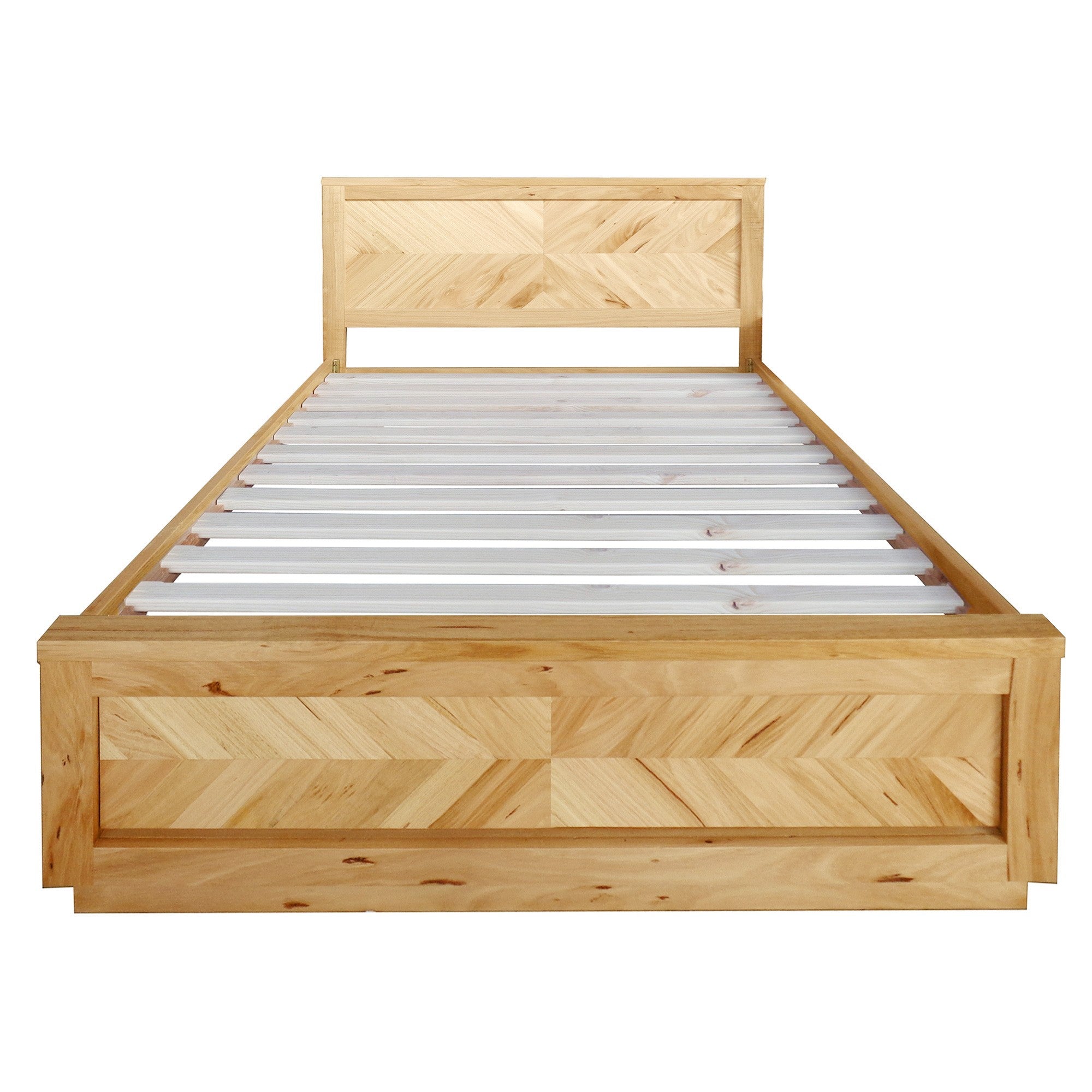 Rosemallow King Size Bed Parquet Solid Messmate Timber Wood Frame Mattress Base - SILBERSHELL