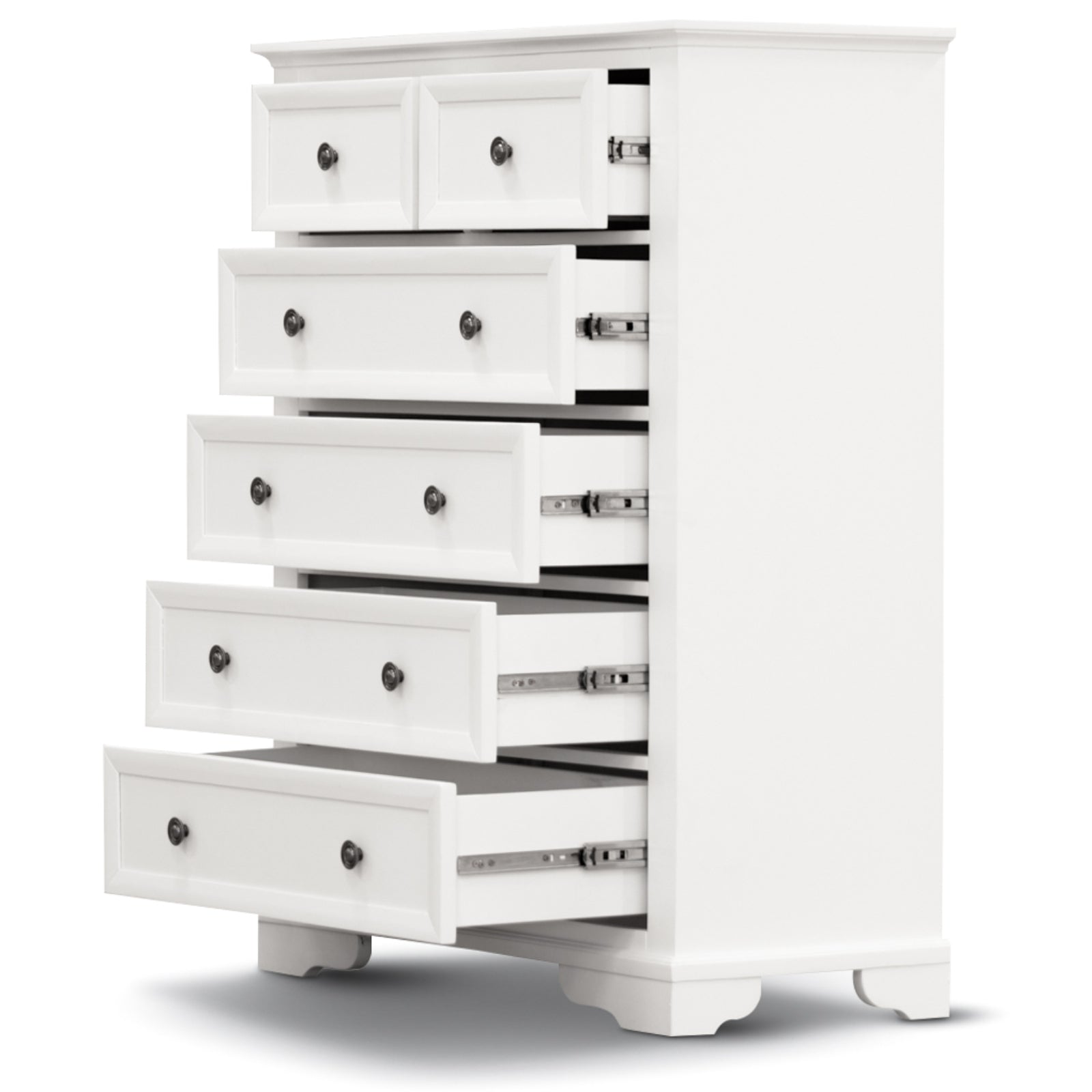 Celosia 2pc Bedside Tallboy 3pc Bedroom Set Nightstand Storage Cabinet - White - SILBERSHELL