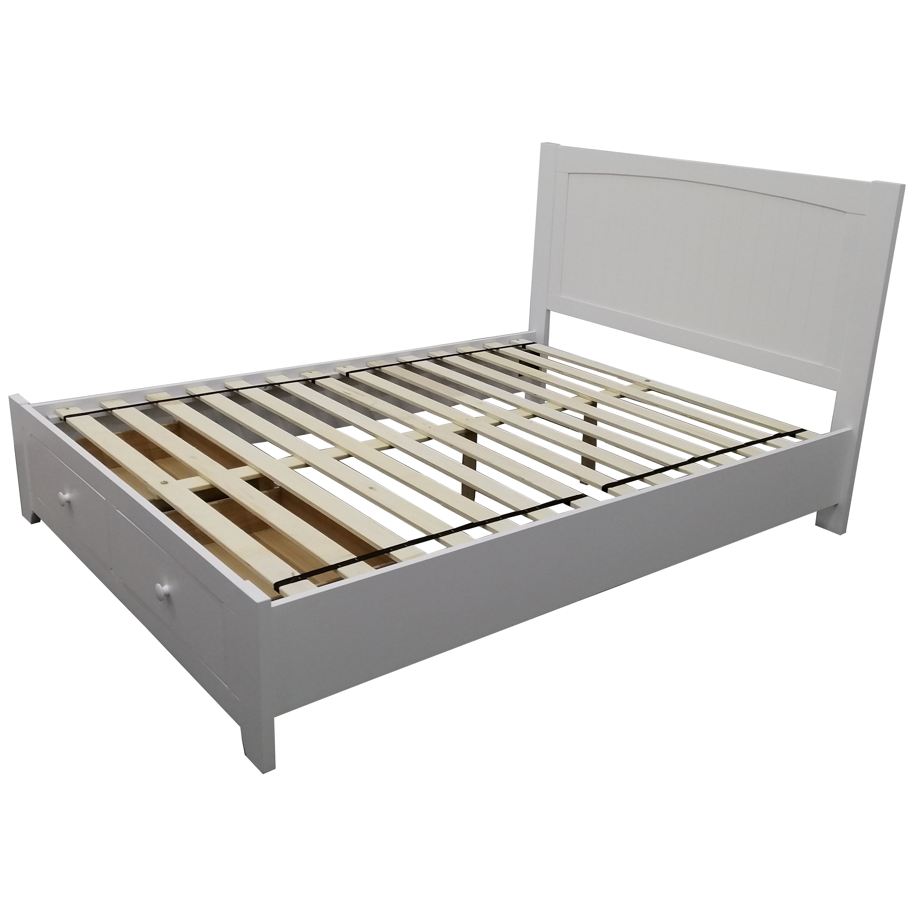 Wisteria Bed Frame Double Size Mattress Base Storage Drawer Timber Wood - White - SILBERSHELL