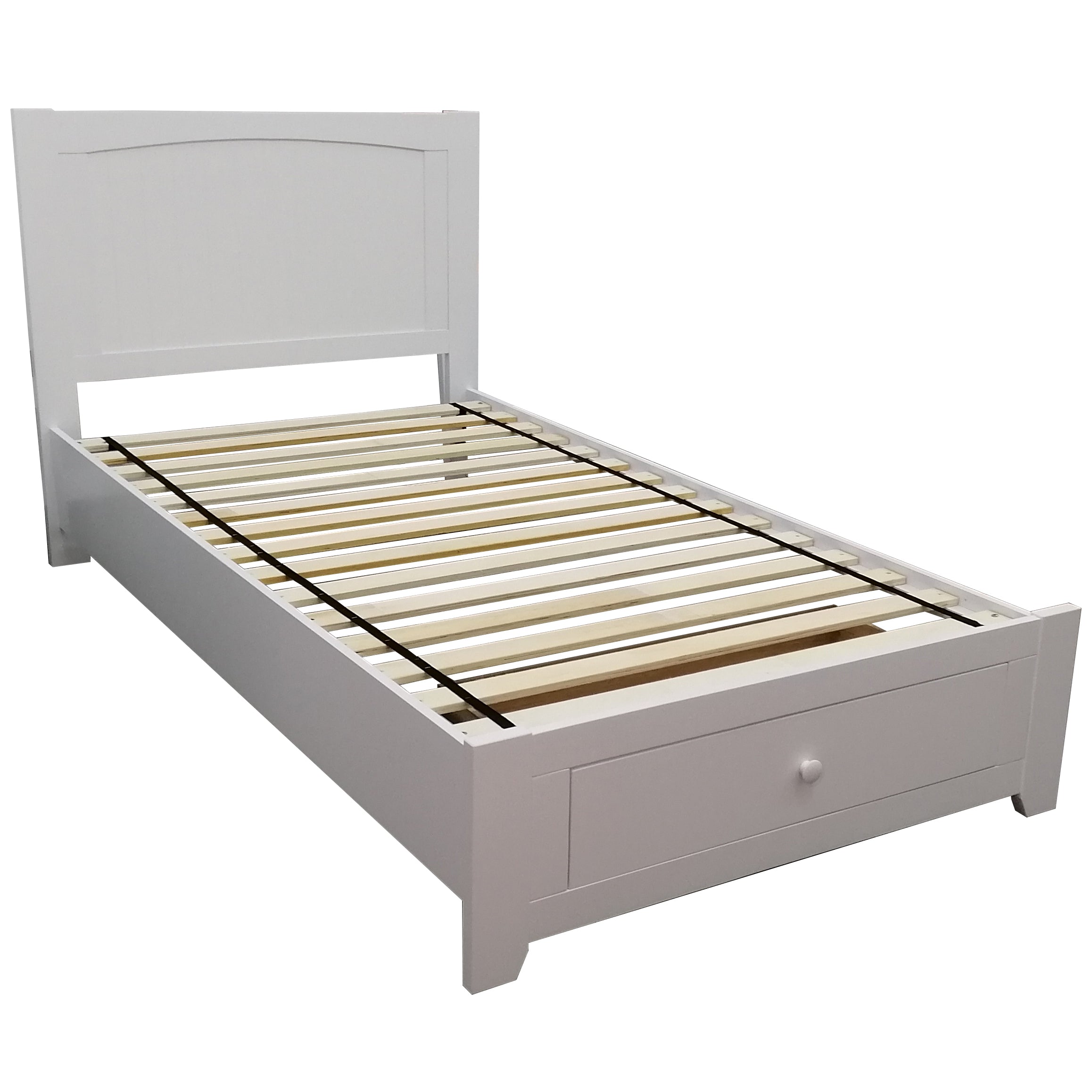 Wisteria Bed Frame King Single Size Mattress Base Storage Drawer Timber Wood-WHT - SILBERSHELL