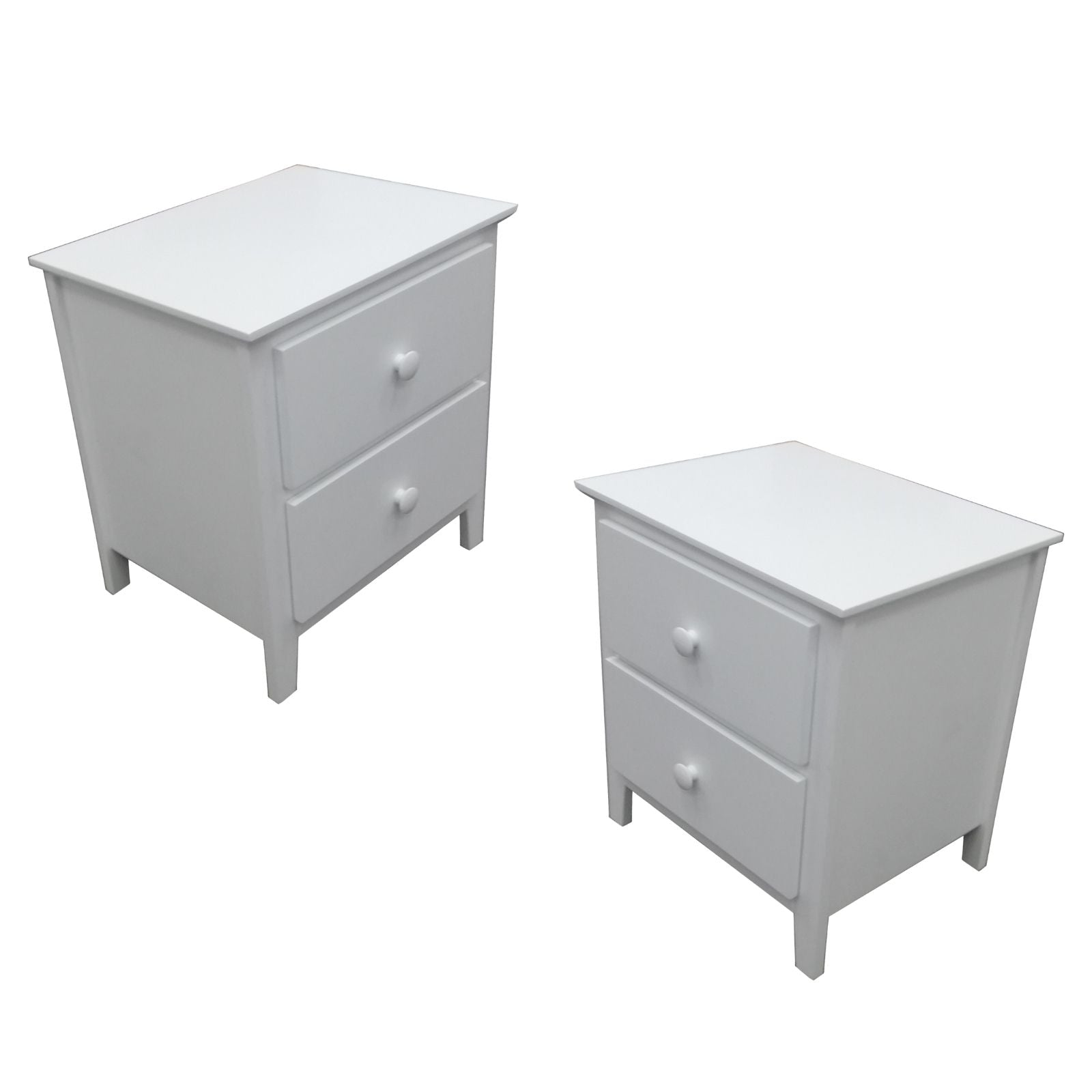 Wisteria Bedside 2pc Bedroom Set Drawers Nightstand  Storage Cabinet - White - SILBERSHELL