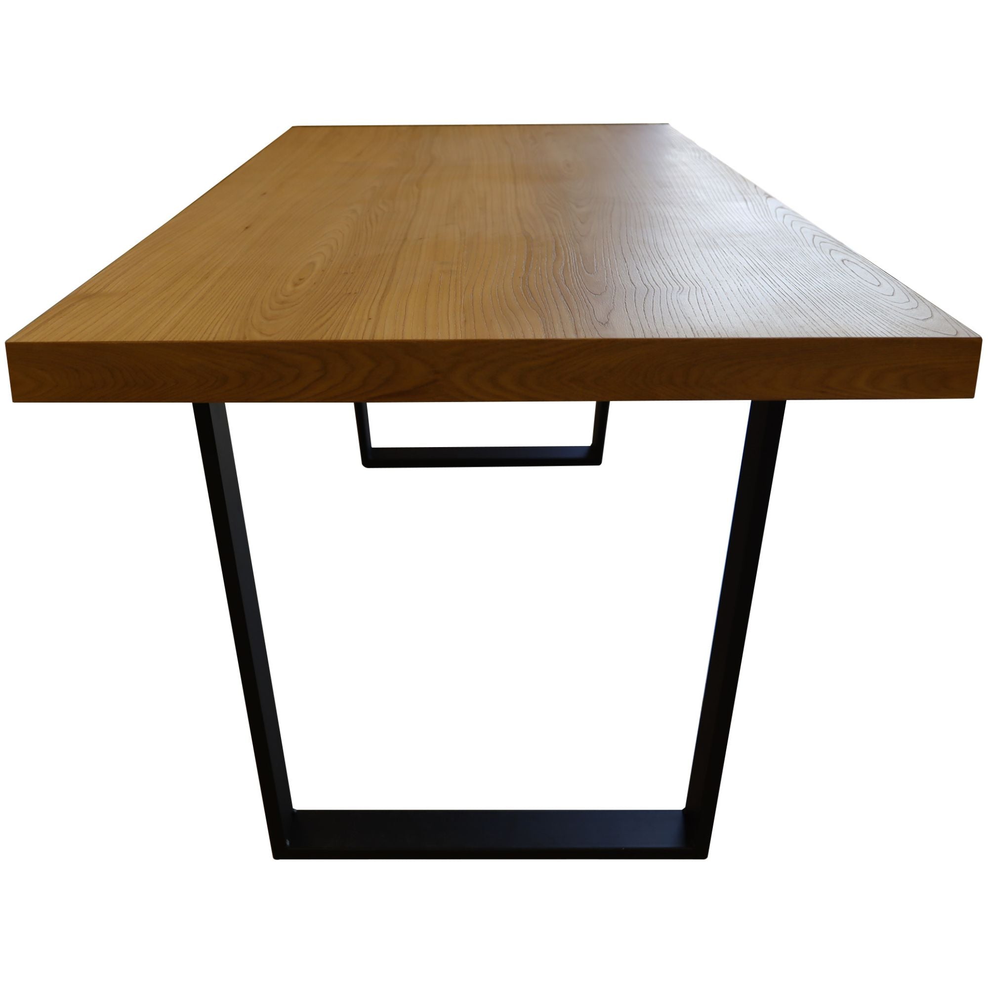 Petunia  7pc 180cm Dining Table Set 6 Wishbone Chair Elm Timber Wood Metal Leg - SILBERSHELL